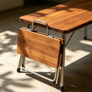 Solid Pine Small Desk with Two Dovetail Drawers and Oil Finish